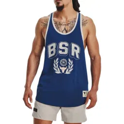 Under Armour Blue Regular Fit Printed Tank Tee-picture-45