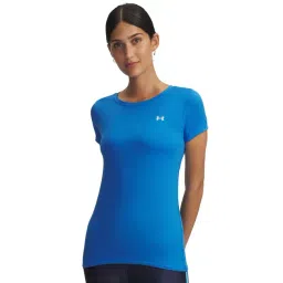 UNDER ARMOUR Blue Regular Fit Solid Short Sleeves Tech Mesh T-Shirt-picture-38