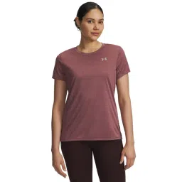 UNDER ARMOUR Brown Regular Fit Solid Short Sleeves Velociti Twist T-Shirt-picture-19