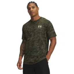 Under Armour Green Cotton Regular Fit Printed Sports T-Shirt-picture-31
