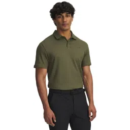 UNDER ARMOUR Green Regular Fit Solid Short Sleeves Drive Sport Pique T-Shirt-picture-15