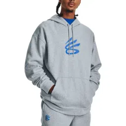 Under Armour Grey & Blue Regular Fit Printed Hooded Sweatshirt-picture-23