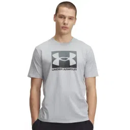 Under Armour Grey Cotton Regular Fit Logo Printed Sports T-Shirt-picture-37