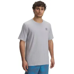 Under Armour Grey Cotton Slim Fit Printed Sports T-Shirt-picture-37