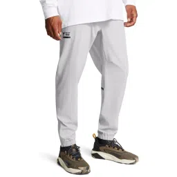 Under Armour Grey Loose Fit Logo Printed Sports Trackpants-picture-30