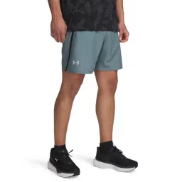 UNDER ARMOUR Grey Slim Fit Solid Mid Rise Launch 7'' Shorts-image-37