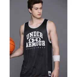 UNDER ARMOUR Men Black & White Brand Logo Printed Loose T-shirt-picture-18