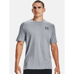 UNDER ARMOUR Men Grey Brand Logo Printed Loose Training or Gym T-shirt-picture-15