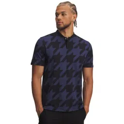 Under Armour Navy Blue Curry Bomber Houndstooth Slim Fit Golf Polo T-Shirt-picture-25