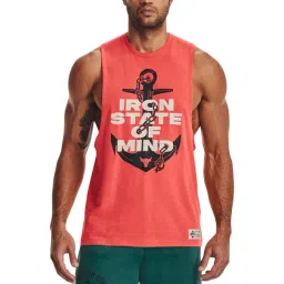 Under Armour Orange Regular Fit Printed Tank Tee-picture-23