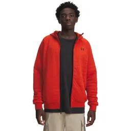 UNDER ARMOUR Orange Regular Fit Solid Long Sleeves Unstoppable Fleece Full-Zip Jacket-picture-14