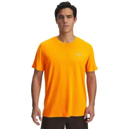 UNDER ARMOUR Orange Slim Fit Solid Short Sleeves TRAIL RUN T-Shirt-picture-25