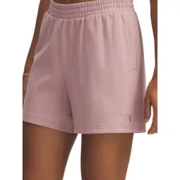 Under Armour Pink Cotton Relaxed Fit Sports Shorts image 4