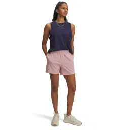 Under Armour Pink Cotton Relaxed Fit Sports Shorts image 3