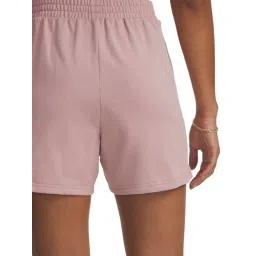 Under Armour Pink Cotton Relaxed Fit Sports Shorts image 5