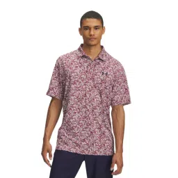 UNDER ARMOUR Pink Playoff 3.0 Printed Regular Fit Golf Polo T-Shirt-picture-29