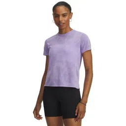 UNDER ARMOUR Purple Regular Fit Printed Short Sleeves Launch Jacquard T-Shirt-picture-17