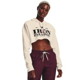 UNDER ARMOUR White Cotton Printed Sports Crop Sweatshirt-picture-41