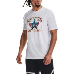 Under Armour White Regular Fit Printed Sports T-Shirt-picture-19