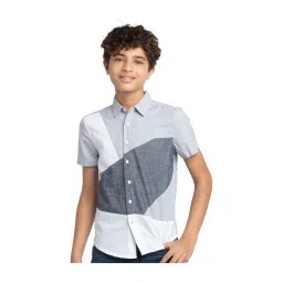 Under Fourteen Only Boys Multicolor Textured Shirt image 1