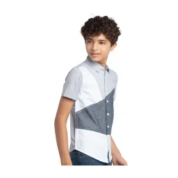Under Fourteen Only Boys Multicolor Textured Shirt image 3