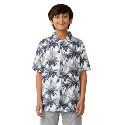 Under Fourteen Only Boys Navy Cotton Printed Shirt-picture-33