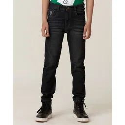 UNDER FOURTEEN ONLY Boys Slim Fit Slash Knee Light Fade Jeans-picture-38