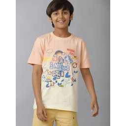 UNDER FOURTEEN ONLY Boys Typography Printed Applique T-shirt-picture-32