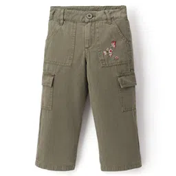 Under Fourteen Only Butterfly & Floral Embroidered Cargo Pant - Olive Green-picture-19