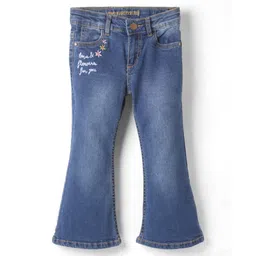 Under Fourteen Only Denim Floral Embroidered Washed Jeans - Blue-picture-29
