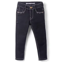 Under Fourteen Only Denim Stones Embellished Jeans - Black-picture-20