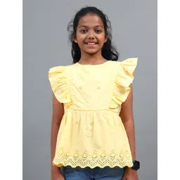 UNDER FOURTEEN ONLY Flutter Sleeve Cotton Top-picture-44