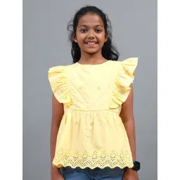 UNDER FOURTEEN ONLY Flutter Sleeve Cotton Top-picture-41