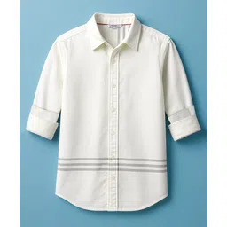 Under Fourteen Only Full Sleeves Placement Striped Shirt - Off White-picture-19