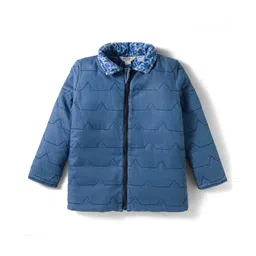 Under Fourteen Only Full Sleeves Threadwork Detailed Jacket - Blue-picture-15