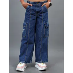 UNDER FOURTEEN ONLY Girls Flared Mildly Distressed Jeans-picture-16