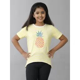 UNDER FOURTEEN ONLY Girls Striped Pockets T-shirt-picture-24