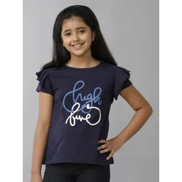 UNDER FOURTEEN ONLY Girls Typography Printed Pockets T-shirt-picture-25