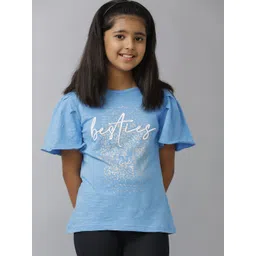 UNDER FOURTEEN ONLY Girls Typography Printed Raw Edge T-shirt-picture-28