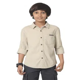 Under Fourteen Only Kids Beige Solid Full Sleeves Shirt-picture-37
