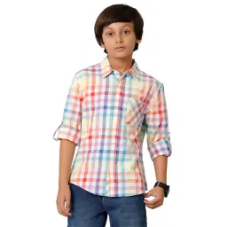 Under Fourteen Only Kids Multicolor Checks Full Sleeves Shirt-picture-31