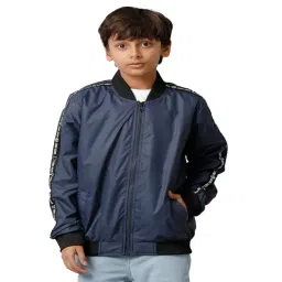 Under Fourteen Only Kids Navy Solid Full Sleeves Jacket-picture-10