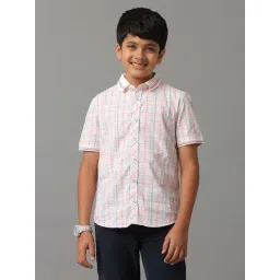 Under Fourteen Only Kids Neon Blue Cotton Chequered Shirt-picture-30