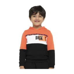 Under Fourteen Only Kids Orange & Black Printed Full Sleeves Sweatshirt-image-27