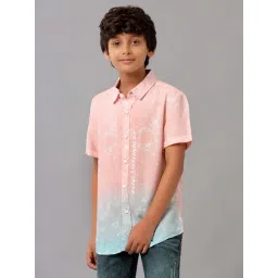 Under Fourteen Only Kids Pink & Blue Printed Shirt-picture-28
