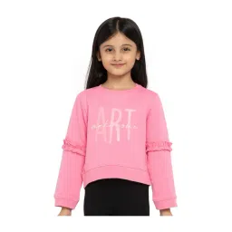 Under Fourteen Only Kids Pink Printed Full Sleeves Sweatshirt-picture-29
