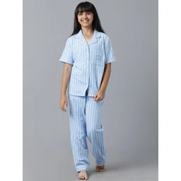 UNDER FOURTEEN ONLY Kids Striped Pure Cotton Shirt With Pyjamas-picture-10