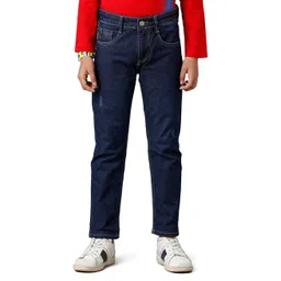 Under Fourteen Only Mild Distressed Denim Jeans - Navy Blue-picture-15