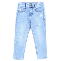 Under Fourteen Only Mild Washed & Distressed Jeans - Light Blue-picture-11