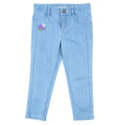 Under Fourteen Only Mild Washed & Floral Embroidered Jeans - Light Blue-picture-38